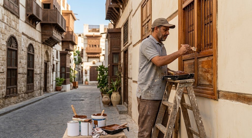 معلم دهانات حي مشرفة بجدة لتقديم أفضل خدمات صباغة وطلاء الجدران باحترافية وجودة عالية