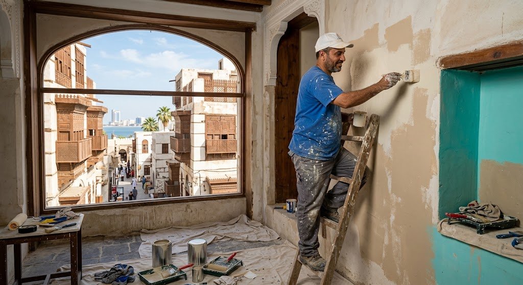 معلم بوية حي الصفا بجدة لتقديم أفضل خدمات الطلاء والديكور باحترافية